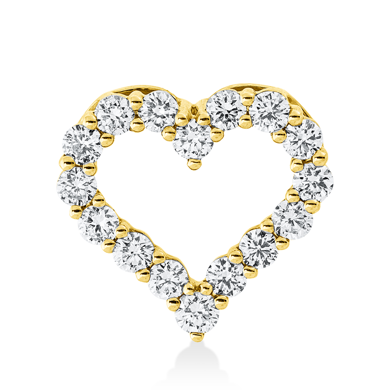 Image 90008582 - Anhänger 14 kt GG Herz, 16 Brillanten 0,65 ct, I-si, H:13,3 mm, B:14,4 mm, S:4,1 ...