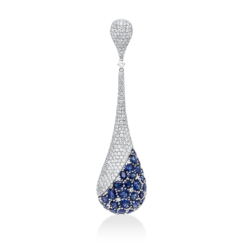 Image 90008593 - Anhänger 18 kt WG, mit Öse, 1 Brill. 0,11 ct, TW-vsi/si, 288 Brillanten 4,00 ct, ...