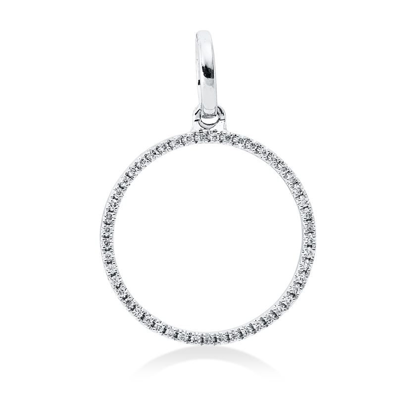 Image 90008599 - Anhänger 18 kt WG Kreis, mit Öse, 49 Brillanten 0,06 ct, TW-si, H:20,0 mm, B:14,0 mm, ...