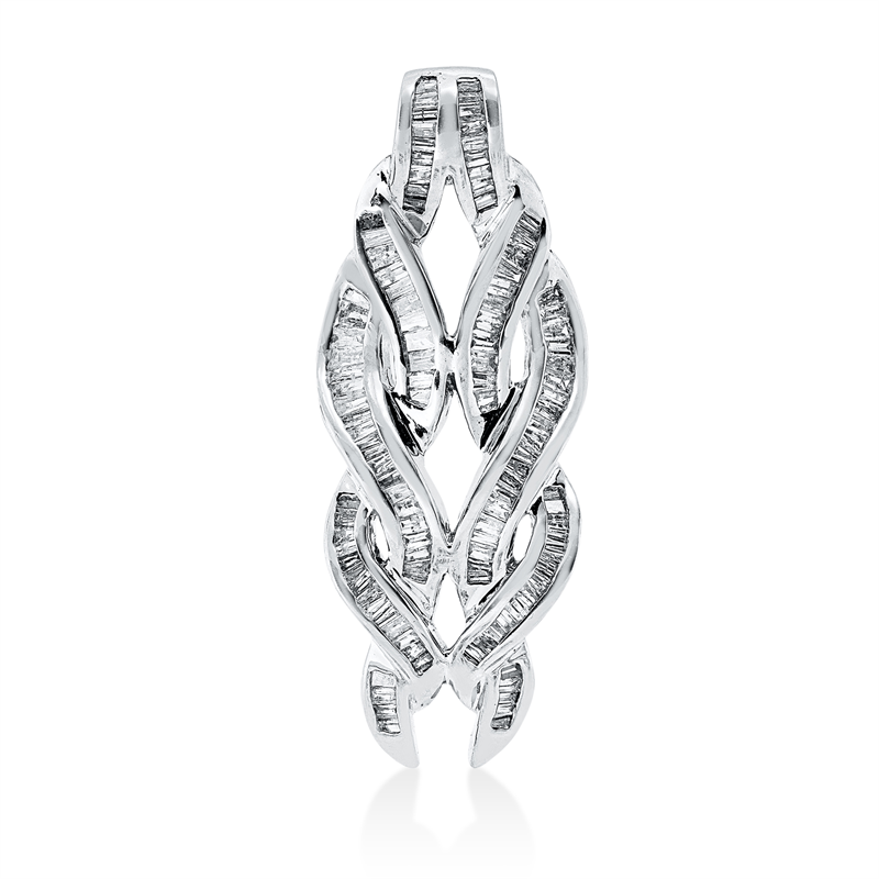 Image 90008605 - Anhänger 18 kt WG, 114 Trapeze 1,00 ct, F-pi, H:33,0 mm, B:12,6 mm, S:5,0 ...