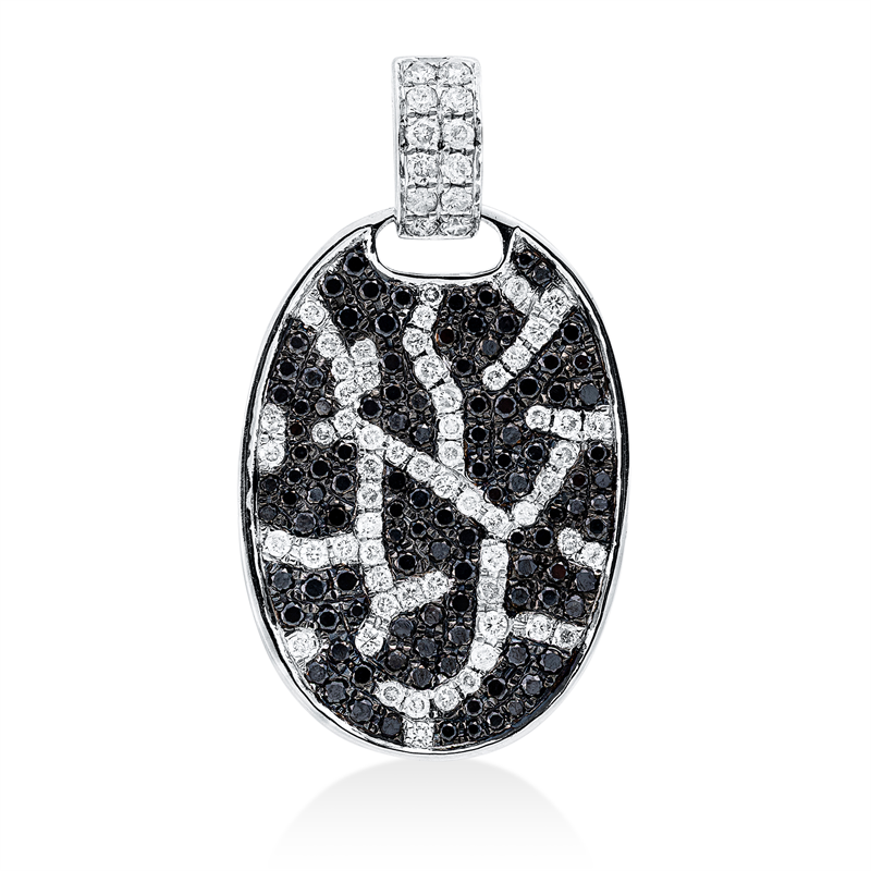Image 90008615 - Anhänger 18 kt WG, Fassung teils schwarz rhodinie, 72 Brillanten 0,66 ct, TW-pi, 108 ...
