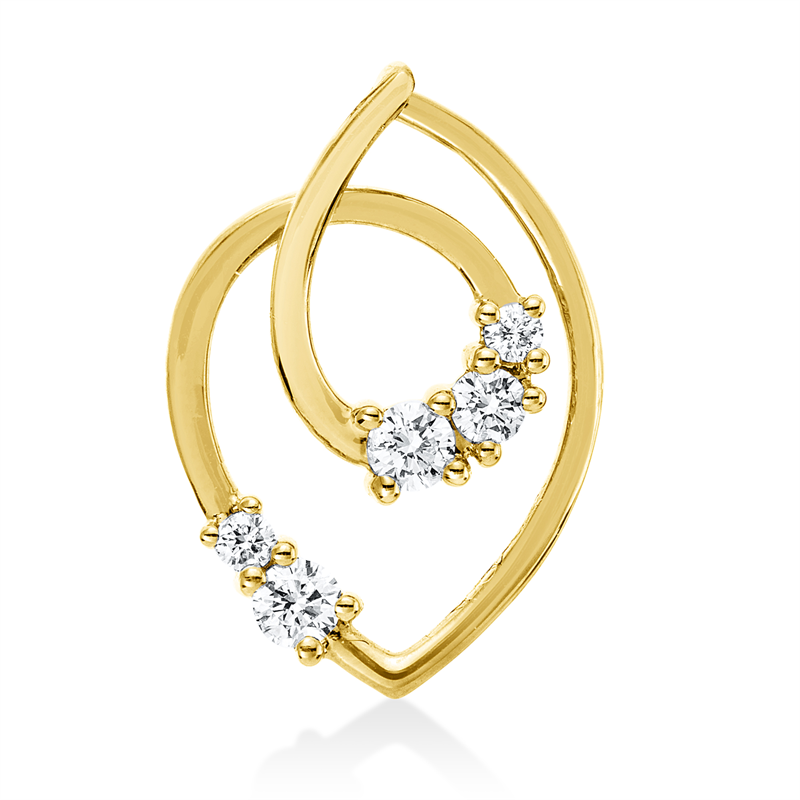 Image 90008628 - Anhänger 18 kt GG, 2 Brillanten 0,04 ct, TW-si, 3 Brillanten 0,14 ct, TW-si, H:16,8 mm, ...