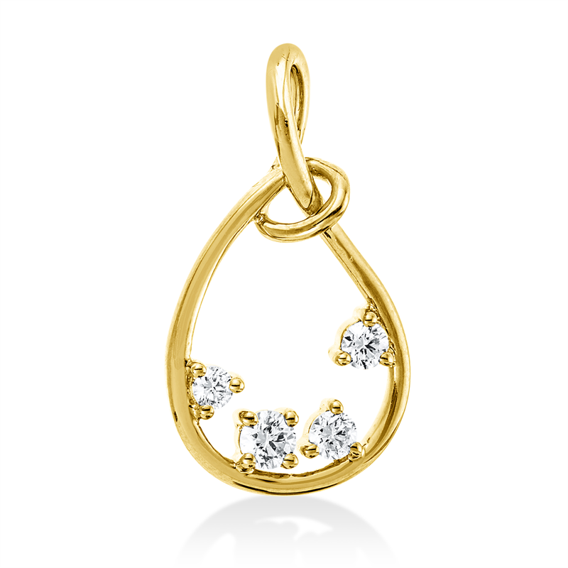 Image 90008631 - Anhänger 18 kt GG, 3 Brillanten 0,12 ct, TW-si, 1 Brill. 0,02 ct, TW, H:18,7 mm, B:10,7 ...