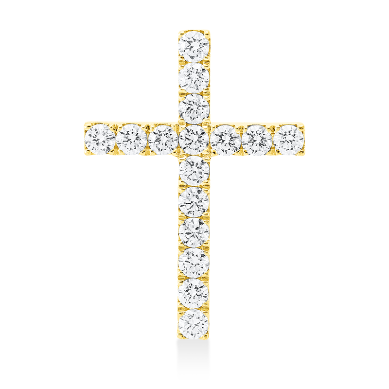 Image 90008634 - Anhänger 18 kt GG Kreuz, 16 Brillanten 1,18 ct, TW-si, H:27,0 mm, B:19,0 mm, S:4,3 ...