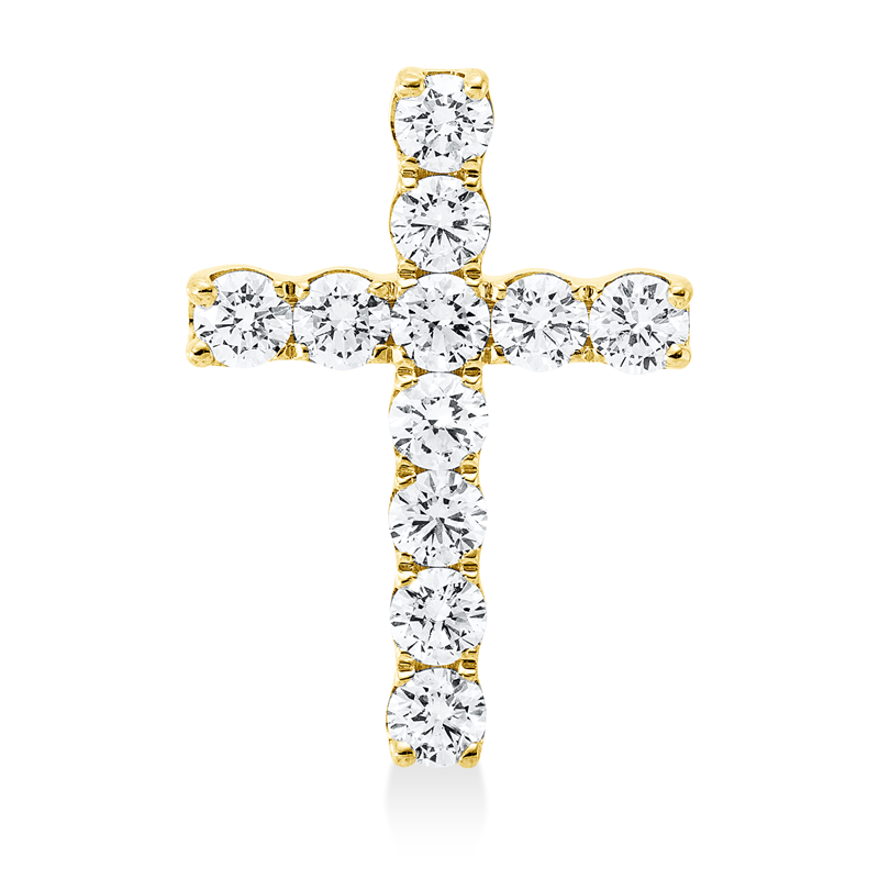 Image 90008636 - Anhänger 18 kt GG Kreuz, 11 Brillanten 1,00 ct, TW-si, H:20,5 mm, B:14,8 mm, S:3,8 ...
