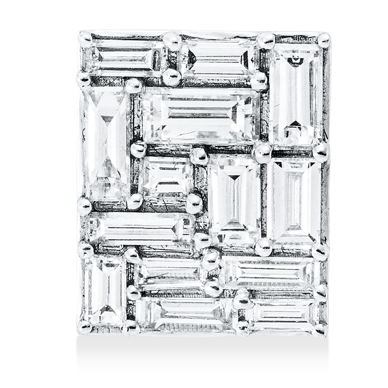 Image 90008638 - Anhänger 18 kt WG, 4 Baguette 0,41 ct, TW-vsi, 10 Baguette 0,45 ct, TW-vsi, H:11,0 mm, ...