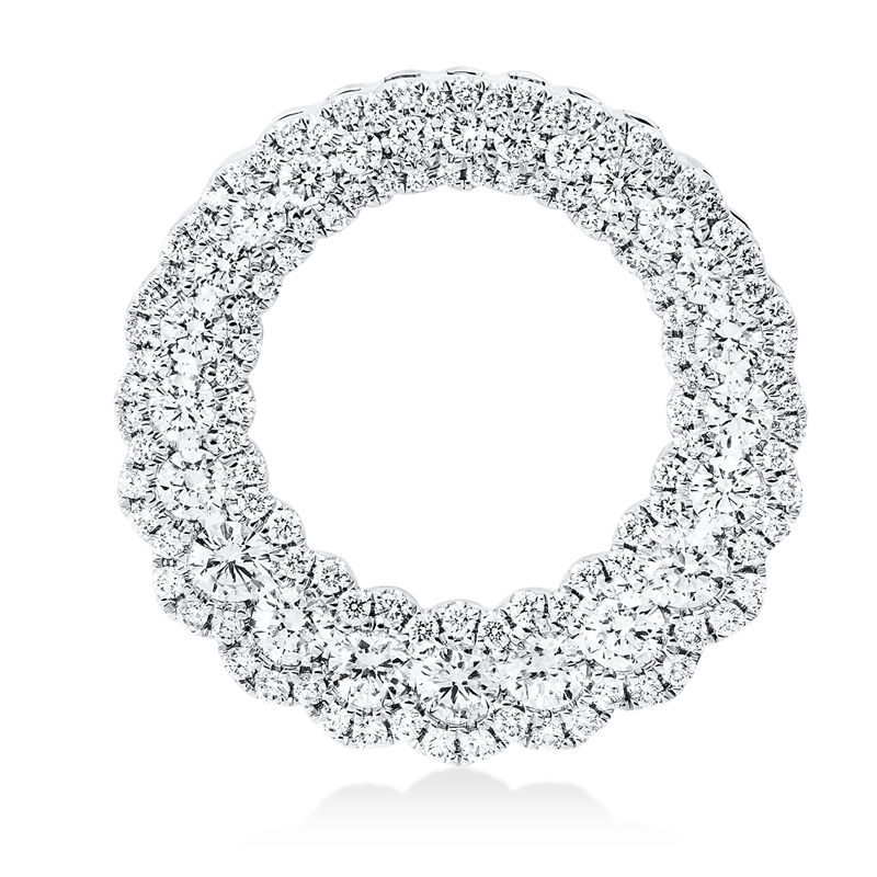 Image 90008641 - Anhänger 18 kt WG Kreis, 130 Brillanten 1,25 ct, TW-si, S:4,1 mm, Ø:21,5 ...
