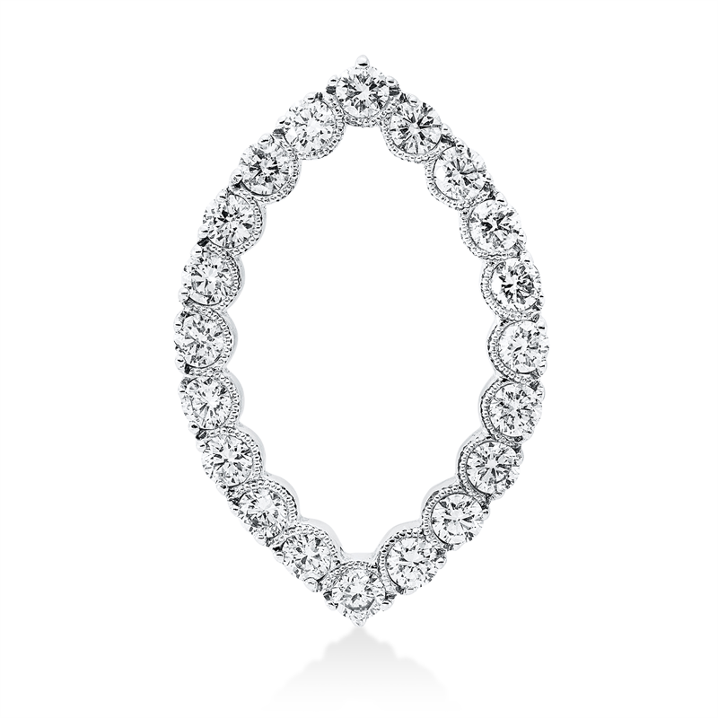 Image 90008642 - Anhänger 18 kt WG, Blattt, 20 Brillanten 1,34 ct, I-si, H:27,8 mm, B:18,0 mm, S:4,0 ...