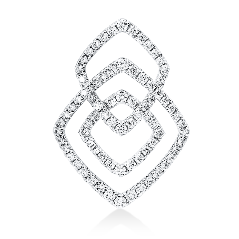 Image 90008643 - Anhänger 18 kt WG, 78 Brillanten 0,71 ct, TW-si, H:24,7 mm, B:18,0 mm, S:4,3 ...