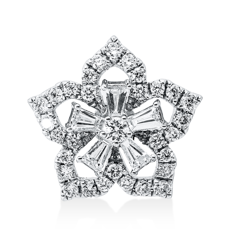 Image 90008650 - Anhänger 18 kt WG Stern, 30 Brillanten 0,35 ct, TW-si, 5 Trapeze 0,28 ct, TW-vsi, 1 ...