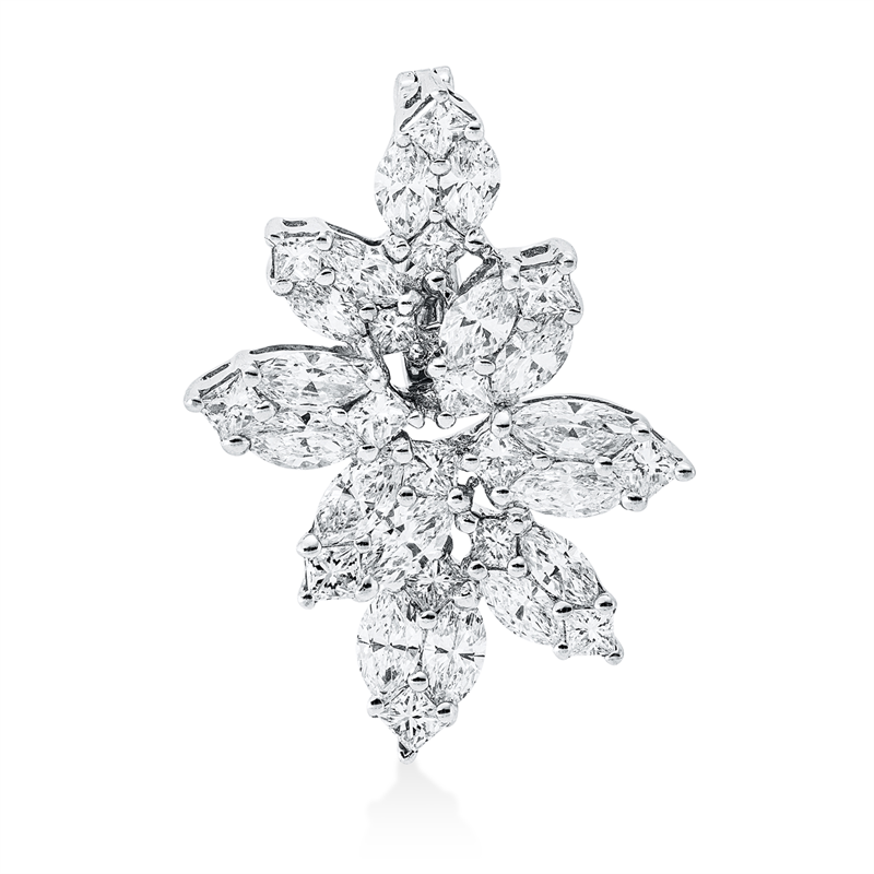 Image 90008652 - ABVERKAUF Anhänger 18 kt WG, 16 Princ. 0,74 ct, TW-vsi, 16 Navette 1,52 ct, ...
