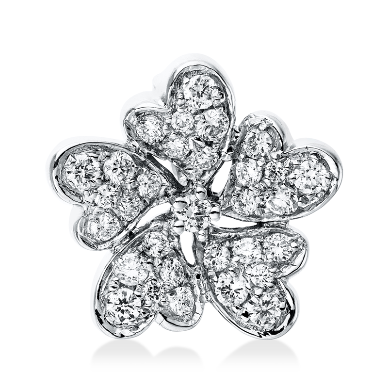 Image 90008665 - Anhänger 18 kt WG Blume, 31 Brillanten 0,32 ct, TW-si, H:12,8 mm, B:13,3 mm, S:5,1 ...