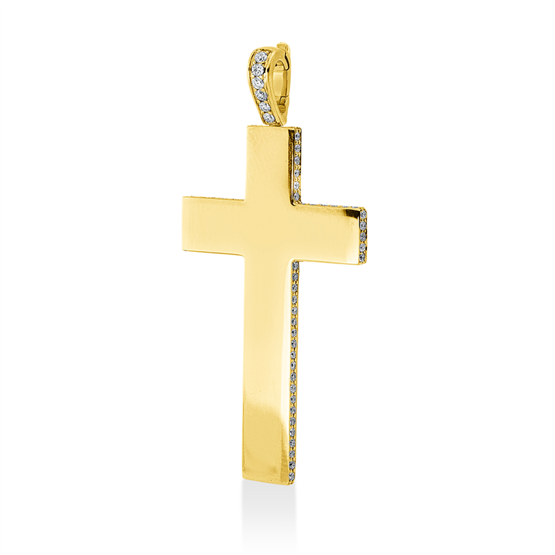 Image 90008668 - Anhänger 18 kt GG Kreuz, 93 Brillanten 0,49 ct, F-vvs, 6 Brillanten 0,07 ct, F-vvs, ...