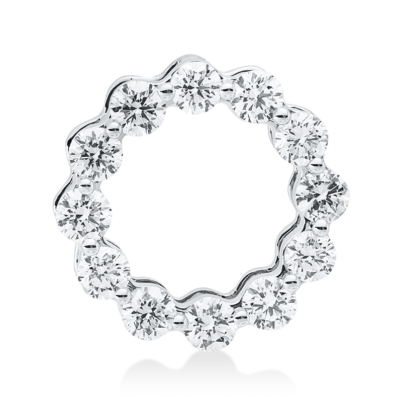 Image 90008673 - Anhänger 18 kt WG Kreis, 12 Brillanten 0,50 ct, TW-si, H:11,8 mm, B:11,8 mm, S:3,6 ...