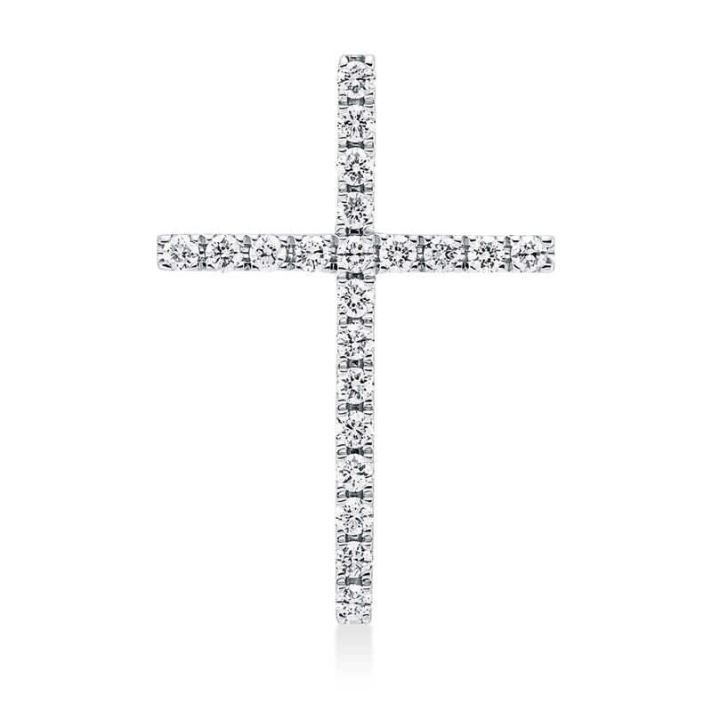Image 90008677 - Anhänger 18 kt WG Kreuz, 21 Brillanten 0,16 ct, W-si, H:18,1 mm, B:12,7 mm, S:2,9 ...