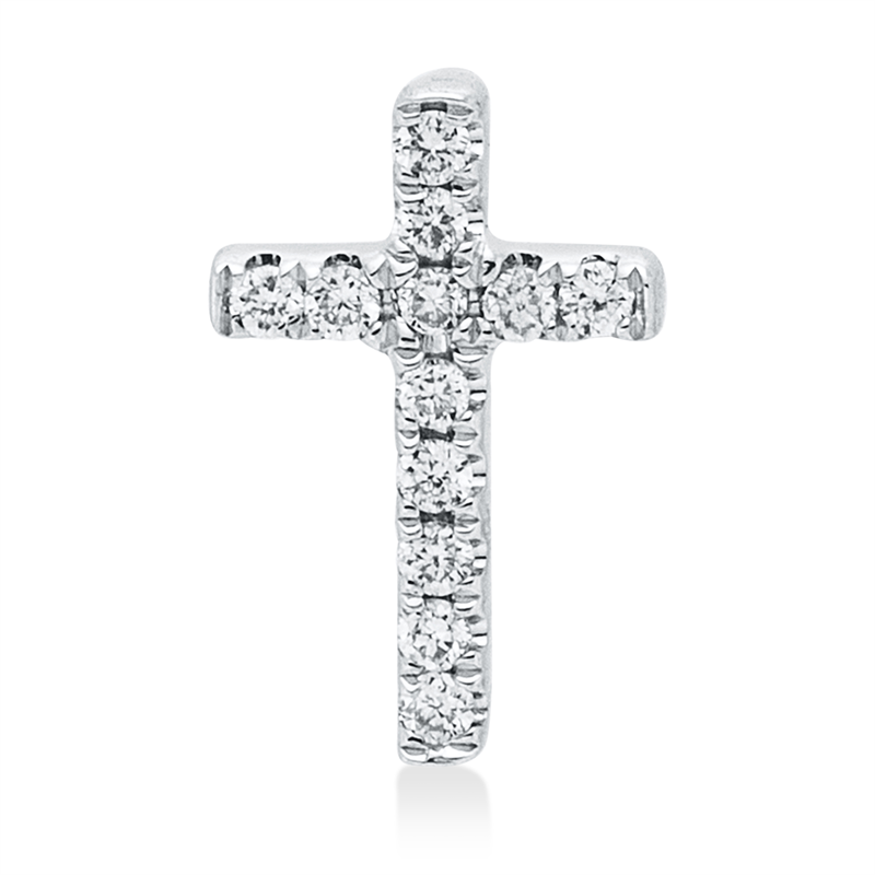 Image 90008690 - Anhänger 18 kt WG Kreuz, 12 Brillanten 0,04 ct, W-si, H:8,1 mm, B:5,3 mm, S:1,8 ...