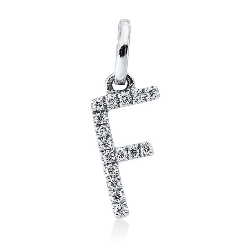 Image 90008701 - Anhänger 18 kt WG F, 16 Brillanten 0,04 ct, W-si, H:13,0 mm, B:4,5 mm, S:1,3 ...