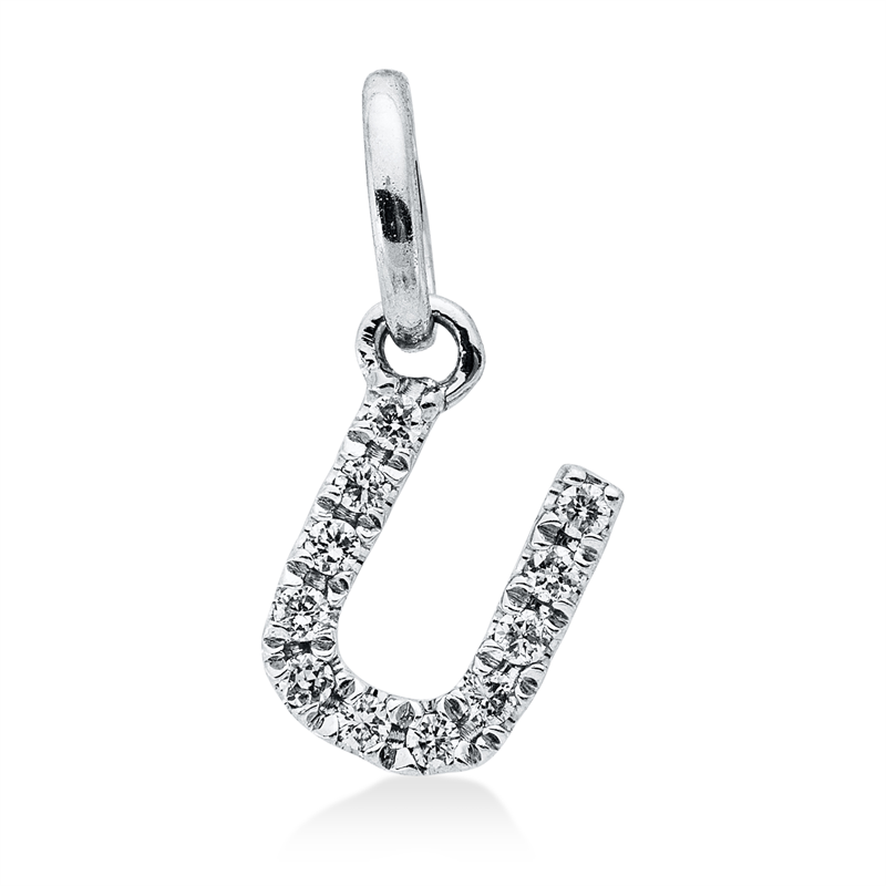 Image 90008702 - Anhänger 18 kt WG U, 11 Brillanten 0,05 ct, W-si, H:6,5 mm, B:4,8 mm, S:1,1 ...