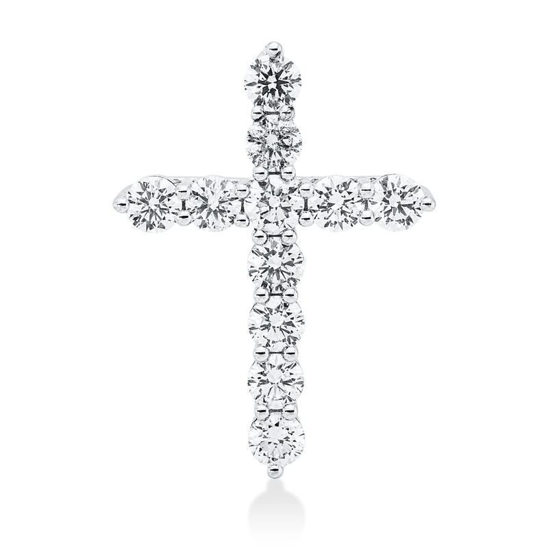 Image 90008721 - Anhänger 18 kt WG Kreuz, 11 Brillanten 1,58 ct, TW-si, H:26,0 mm, B:18,8 mm, S:5,5 ...