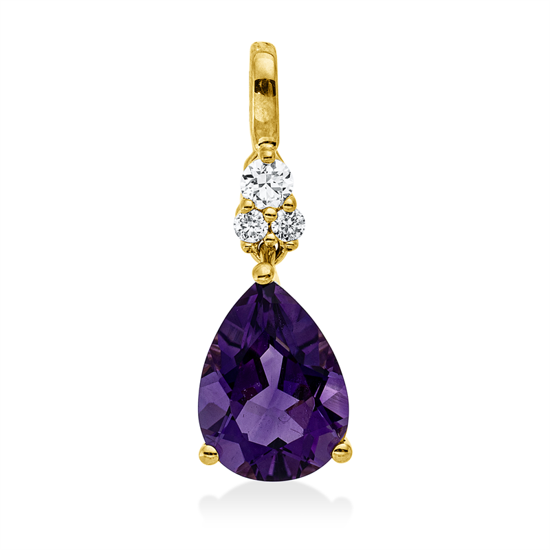 Image 90008724 - Anhänger 3er-Krappe 14 kt GG, 1 Brill. 0,03 ct, W-si/pi, 2 Brillanten 0,02 ct, W-si/pi, ...