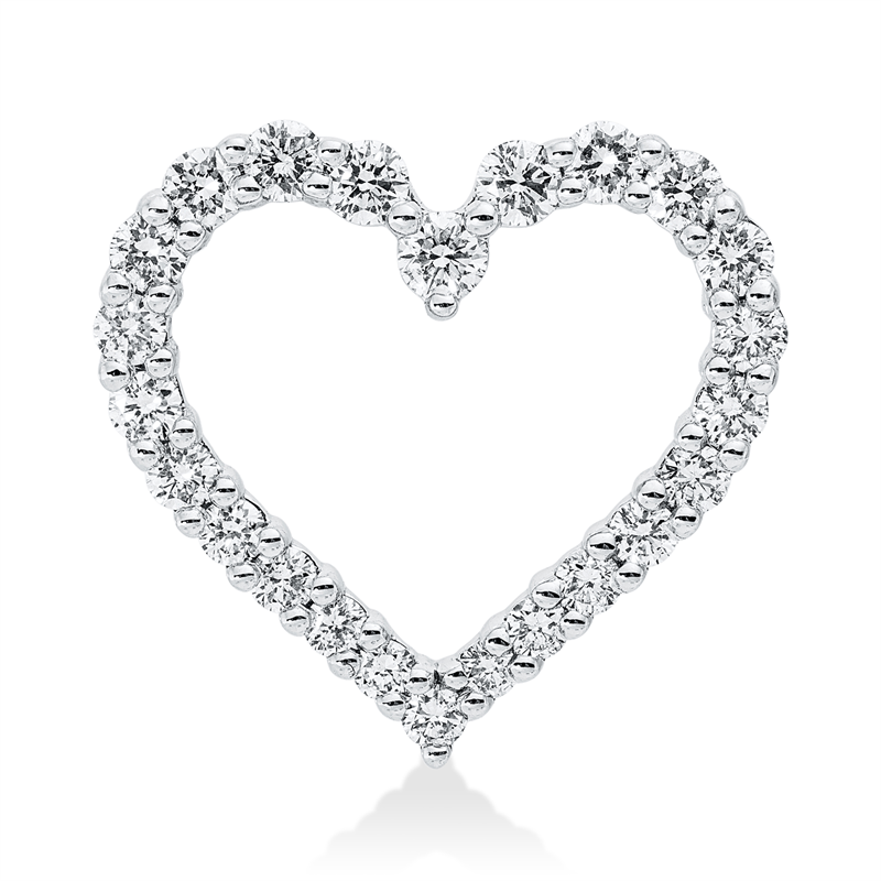 Image 90008734 - Anhänger 14 kt WG Herz, 24 Brillanten 0,76 ct, W-si, H:17,3 mm, B:18,5 mm, S:4,0 ...
