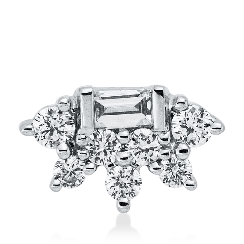 Image 90008736 - Anhänger 14 kt WG, 7 Brillanten 0,12 ct, W-si, 1 Bag. 0,05 ct, W-pi, H:5,5 mm, B:8,8 mm, ...