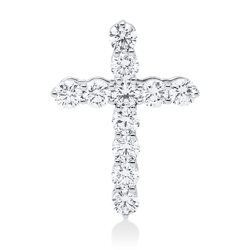 Image 90008740 - Anhänger 18 kt WG Kreuz, 11 Brillanten 3,67 ct, F-vsi/si, H:31,5 mm, B:22,7 mm, S:6,8 ...
