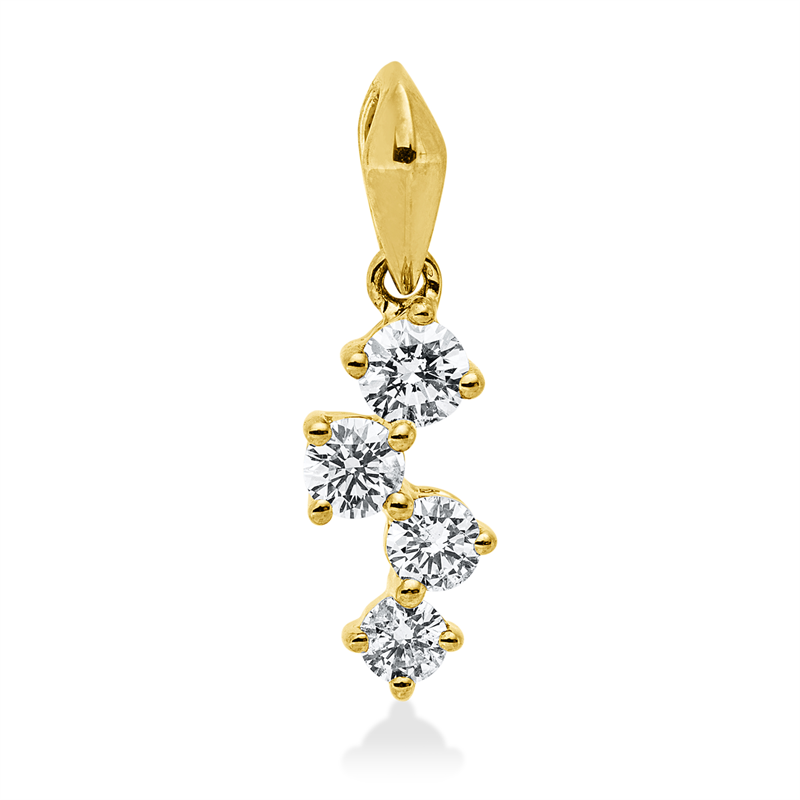 Image 90008741 - Anhänger 14 kt GG, mit Öse, 1 Brill. 0,06 ct, W-pi, 1 Brill. 0,05 ct, W-pi, 1 Brill. ...