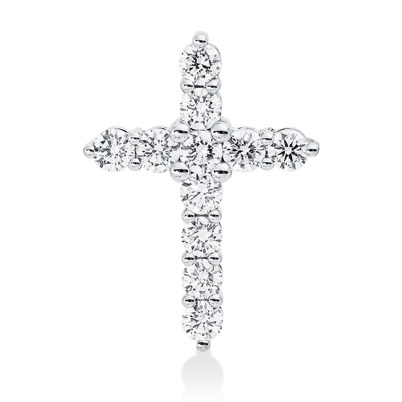 Image 90008746 - Anhänger 14 kt WG Kreuz, 11 Brillanten 0,54 ct, W-si/pi, H:17,5 mm, B:12,8 mm, S:3,6 ...