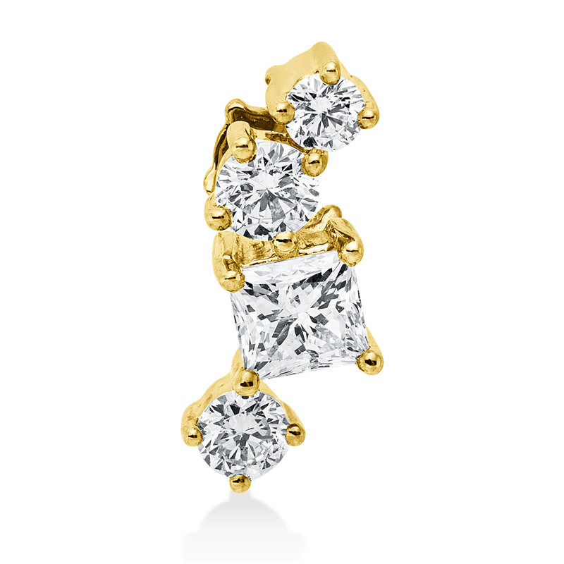 Image 90008748 - Anhänger 14 kt GG, 1 Brill. 0,06 ct, W-si, 1 Brill. 0,09 ct, W-si, 1 Brill. 0,11 ct, ...