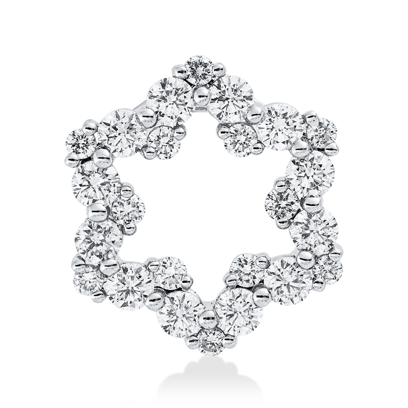 Image 90008753 - Anhänger 14 kt WG Stern, 24 Brillanten 1,01 ct, W-si, H:15,8 mm, B:14,2 mm, S:4,5 ...