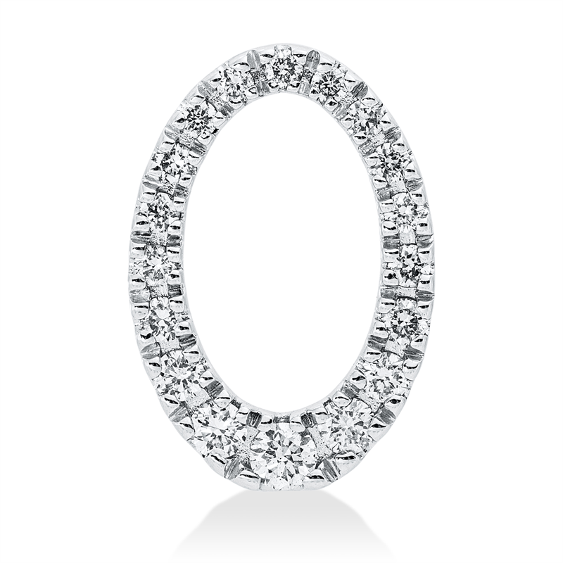 Image 90008756 - Anhänger 14 kt WG Oval, 18 Brillanten 0,36 ct, W-si, H:16,2 mm, B:11,0 mm, S:4,0 ...