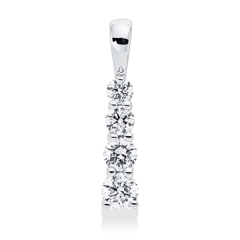 Image 90008758 - Anhänger 14 kt WG, 1 Brill. 0,07 ct, W-si, 1 Brill. 0,09 ct, W-si, 1 Brill. 0,13 ct, ...