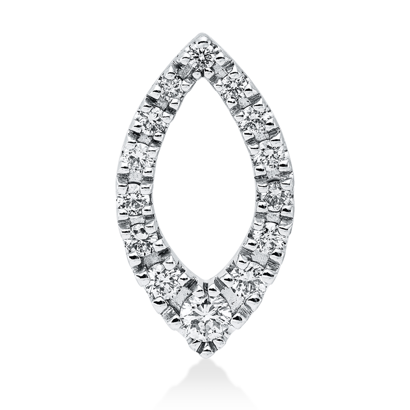 Image 90008762 - Anhänger 14 kt WG, 14 Brillanten 0,38 ct, W-si, H:18,0 mm, B:9,6 mm, S:4,0 ...