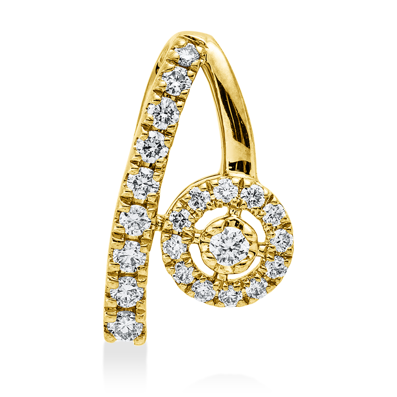 Image 90008774 - Anhänger 14 kt GG, 22 Brillanten 0,18 ct, W-si/pi, H:13,5 mm, B:8,6 mm, S:3,5 ...