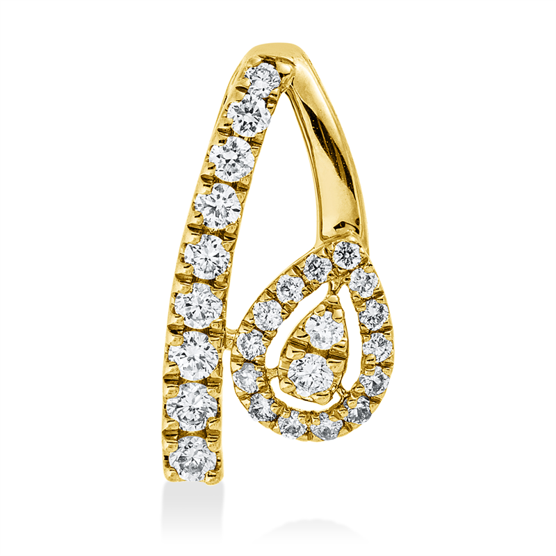 Image 90008775 - Anhänger 14 kt GG, 25 Brillanten 0,19 ct, W-si/pi, H:13,5 mm, B:7,0 mm, S:4,0 ...