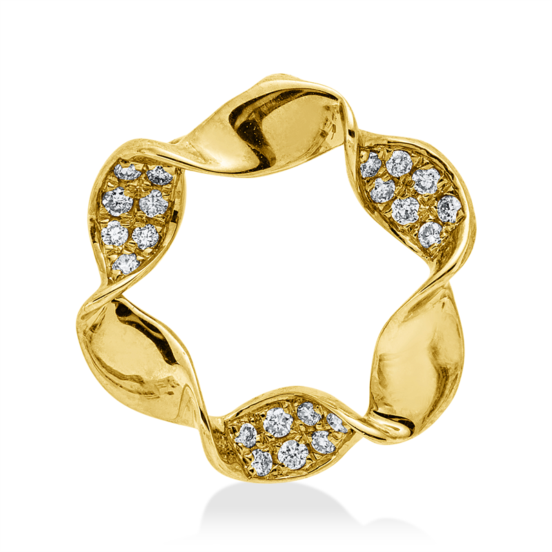 Image 90008777 - Anhänger 14 kt GG, 21 Brillanten 0,09 ct, W-si/pi, H:13,2 mm, B:14,3 mm, S:4,2 ...