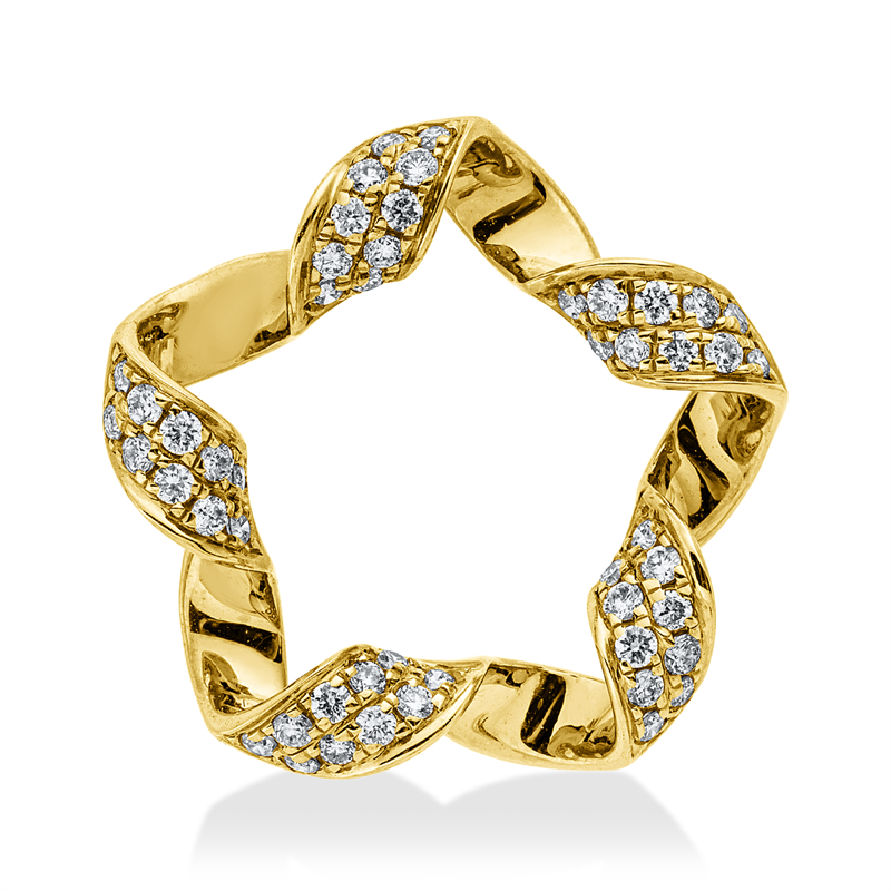 Image 90008778 - Anhänger 14 kt GG, 50 Brillanten 0,23 ct, W-si/pi, H:16,8 mm, B:16,8 mm, S:4,4 ...