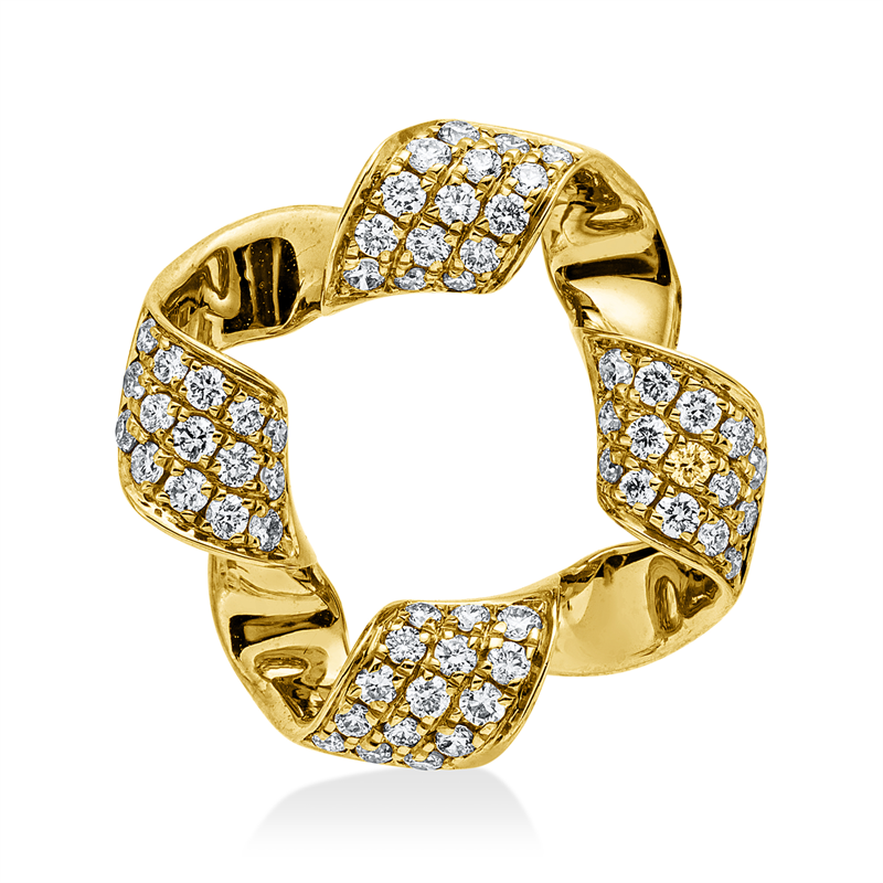 Image 90008779 - Anhänger 14 kt GG, 60 Brillanten 0,34 ct, W-si/pi, H:16,8 mm, B:15,0 mm, S:5,5 ...