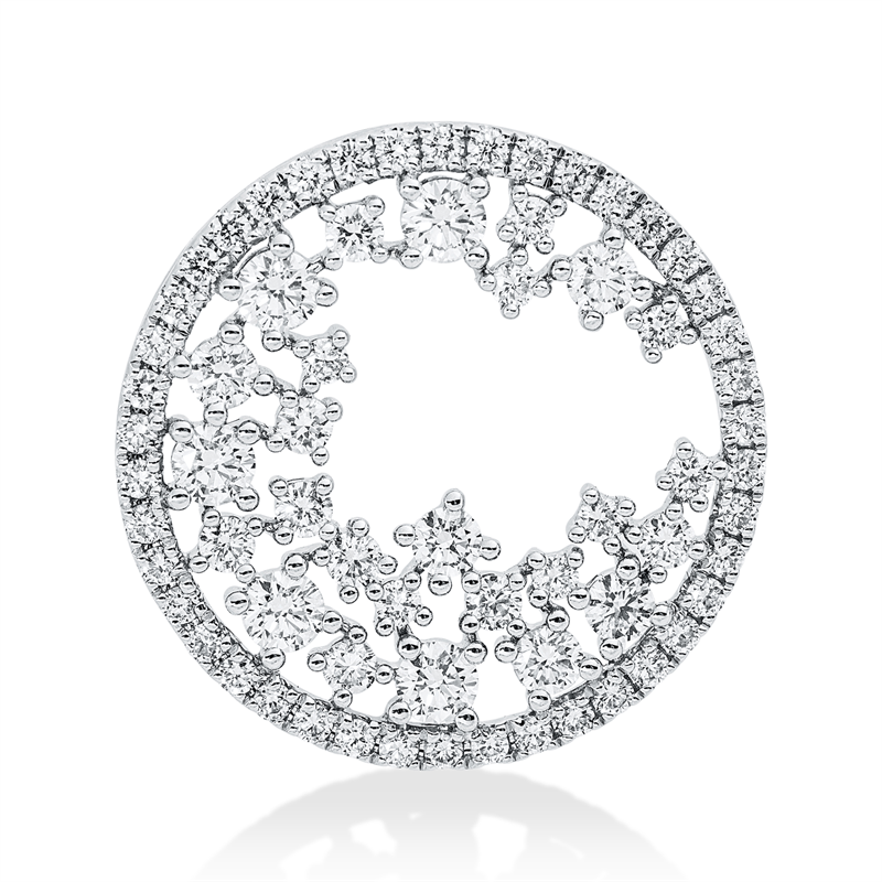 Image 90008781 - Anhänger 18 kt WG, 68 Brillanten 1,10 ct, TW-si, S:4,4 mm, Ø:20,0 ...