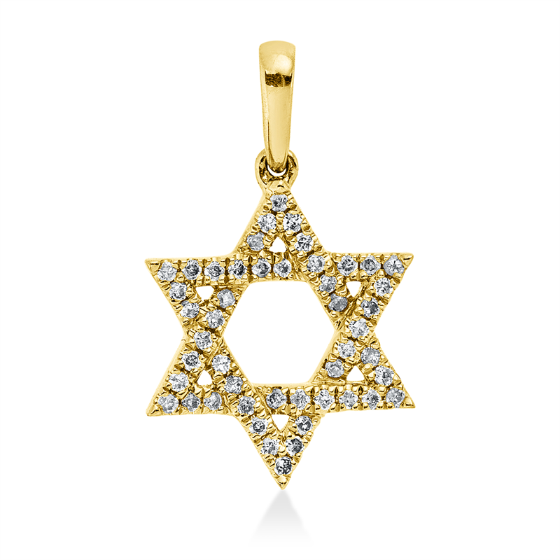 Image 90008791 - Anhänger 18 kt GG Stern, mit Öse, 48 Brillanten 0,12 ct, I-pi, H:16,6 mm, B:10,2 mm, ...