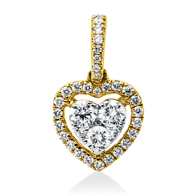 Image 90008797 - Anhänger 18 kt GG WG Herz, mit Öse, 3 Brillanten 0,21 ct, TW-si, 33 Brillanten 0,14 ct, ...