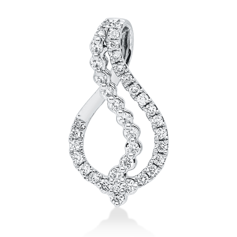 Image 90008799 - Anhänger 18 kt WG, 29 Brillanten 0,28 ct, TW-si, 8 Brillanten 0,04 ct, TW-si, H:20,5 mm, ...