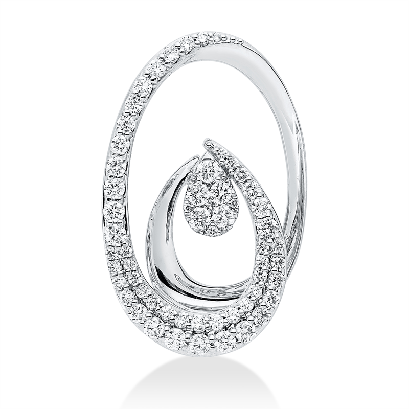 Image 90008801 - Anhänger 18 kt WG, 25 Brillanten 0,41 ct, TW-si, 2 Brillanten 0,04 ct, TW-si, 32 ...