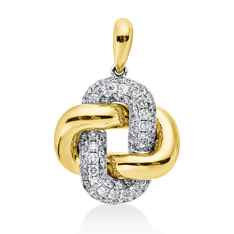 Image 90008802 - Anhänger 18 kt GG WG, mit Öse, 60 Brillanten 2,68 ct, TW-si, H:38,1 mm, B:26,0 mm, ...
