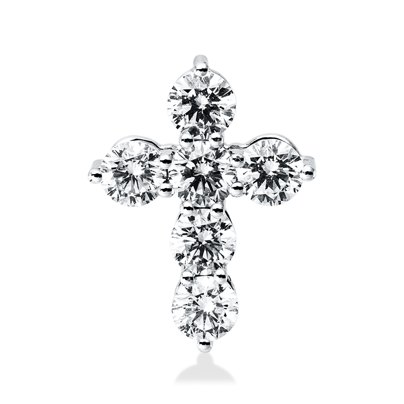 Image 90008807 - Anhänger 18 kt WG Kreuz, 6 Brillanten 0,62 ct, W-si, H:12,8 mm, B:9,9 mm, S:3,3 ...