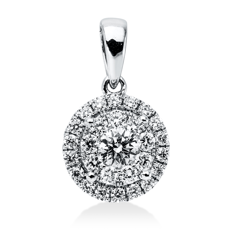 Image 90008814 - Anhänger 18 kt WG, mit Öse, 28 Brillanten 0,48 ct, F-vsi, H:15,9 mm, B:9,3 mm, S:5,0 ...