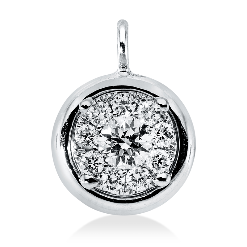 Image 90008819 - Anhänger 18 kt WG, mit Öse, 10 Brillanten 0,26 ct-vsi, H:11,7 mm, B:8,6 mm, S:3,7 ...