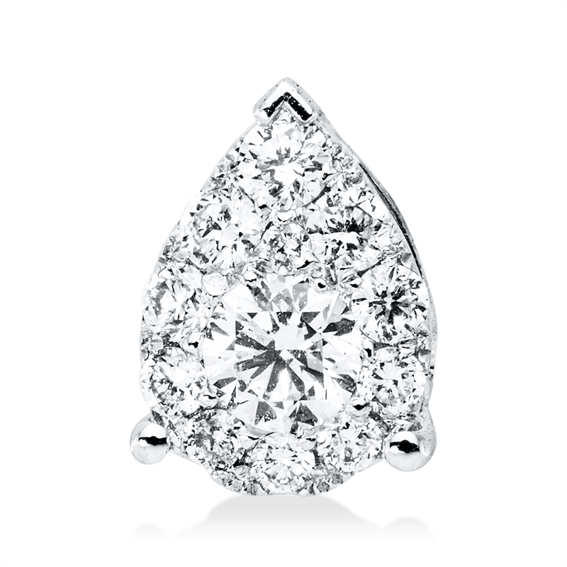 Image 90008821 - Anhänger 18 kt WG Tropfen, 12 Brillanten 0,26 ct, F-vsi =*=*= Unterkategorie: Illusion ...
