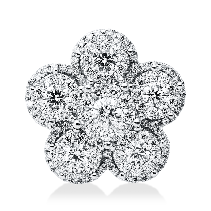 Image 90008835 - Anhänger 18 kt WG, 120 Brillanten 1,17 ct, F-vsi, H:16,8 mm, B:17,1 mm, S:6,4 ...